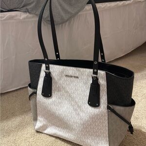 Michael Kors Black and White Tote Bag